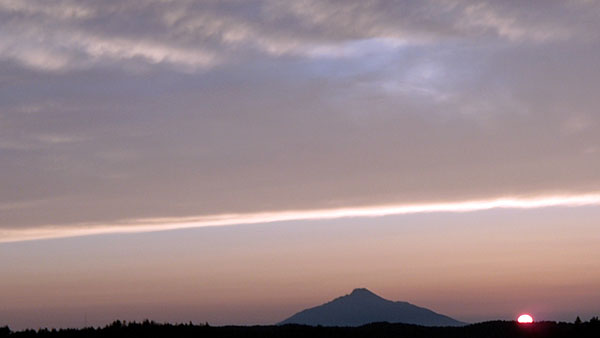 利尻富士と夕陽